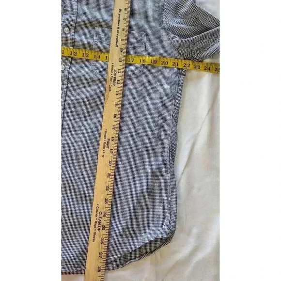 J. CREW Classic Cotton Poplin Dress Shirt in Micro Gingham check blue Large - Picture 3 of 7